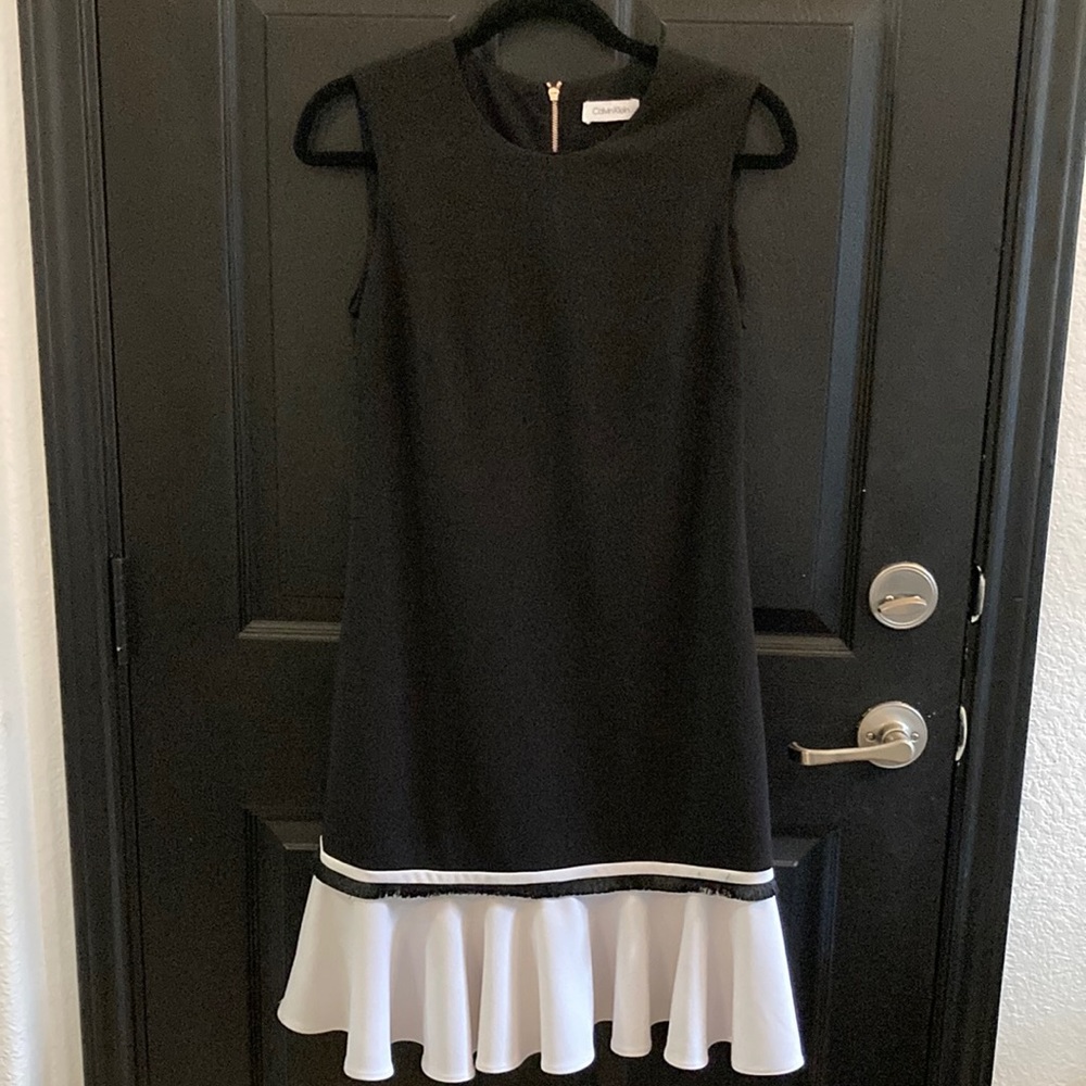 Calvin Klein🫧Womens Black & White Sleeveless Dress Sz M